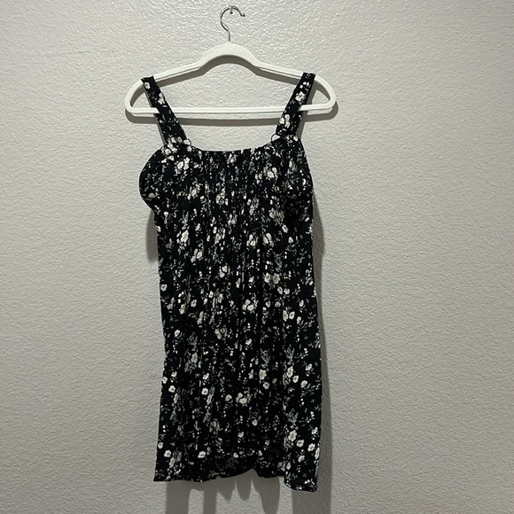 Wallflower Black Floral Mini Dress with removable cups Size Large Sleeveless Y2K - Picture 9 of 11